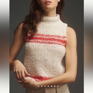 Pilcro Nautical Mock-neck Keyhole Sweater Top